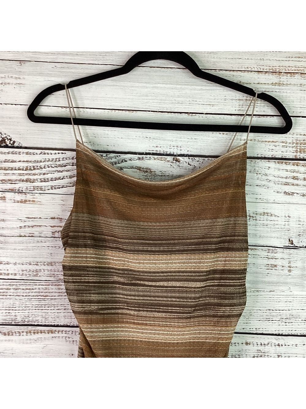 WILD FABLE SIZE S BROWN STRIPE SUMMER FALL DRESS NWT - Picture 6 of 13